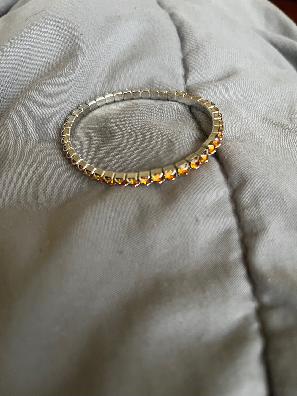 Touchstone Crystal - November Crystal Silver Stretch Bracelet